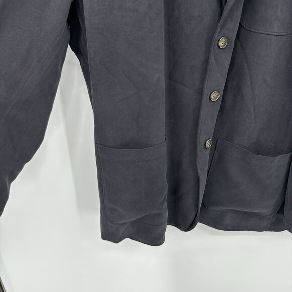 jacket blazer sport coat 100% silk unlined unstructured black XXL - Picture 2 of 8